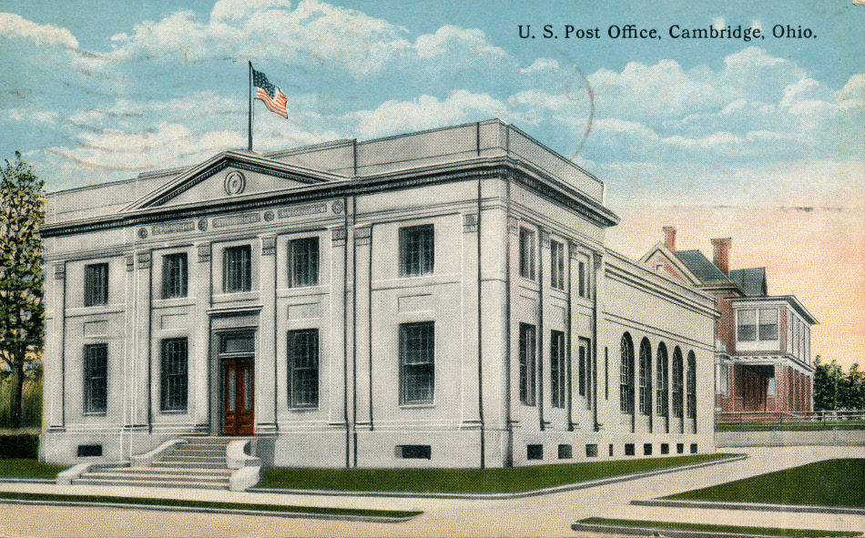 Cambridge, Ohio Post Office Post Card