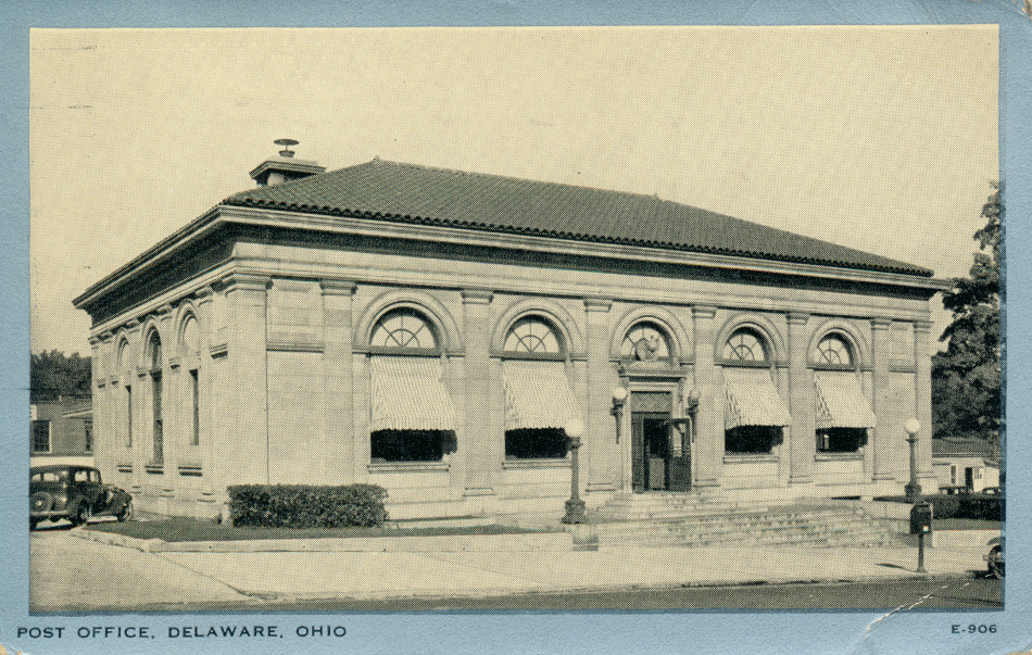 Delaware, Ohio Post Office Post Card