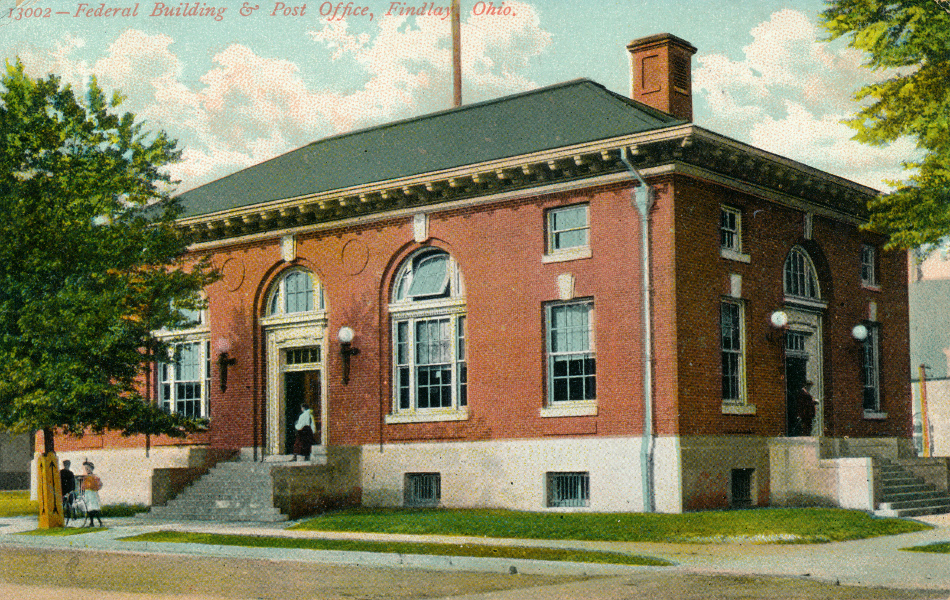 Findlay, Ohio Post Office Post Card