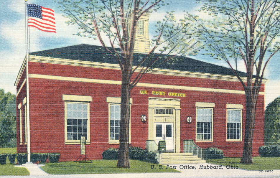 Hubbard, Ohio Post Office Post Card