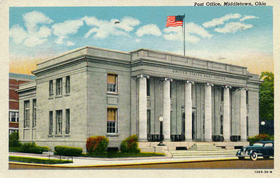 Middletown, Ohio Post Office Post Card