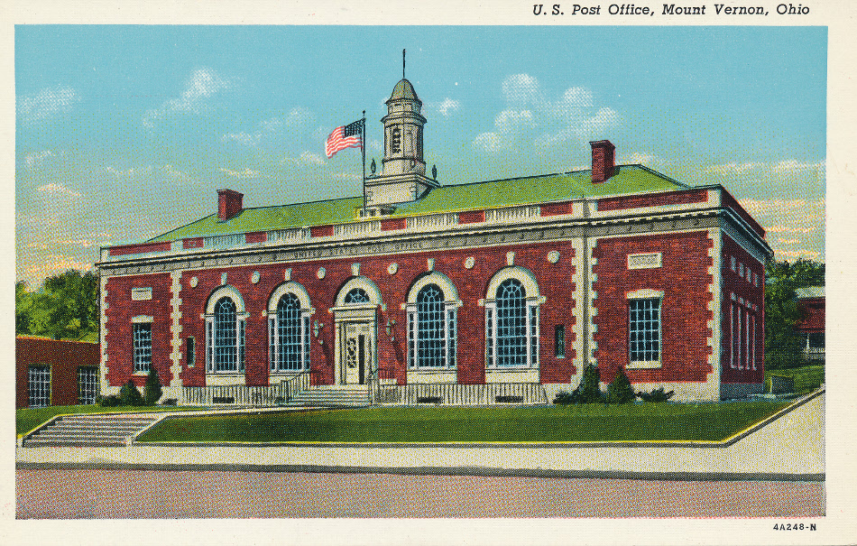 Mount Vernon, Ohio Post Office Post Card