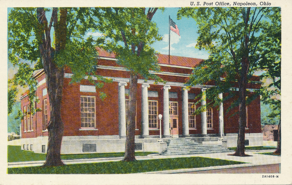 Napoleon, Ohio Post Office Post Card