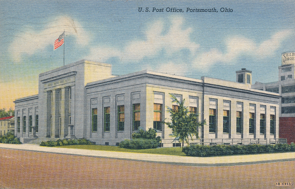 Portsmouth, Ohio Post Office Post Card