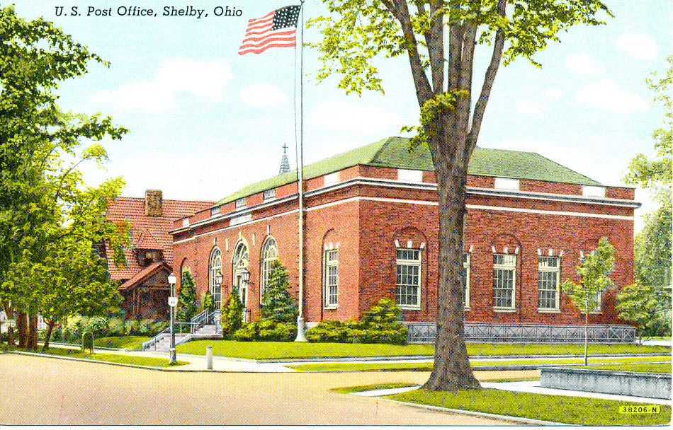 Shelby, Ohio Post Office Post Card