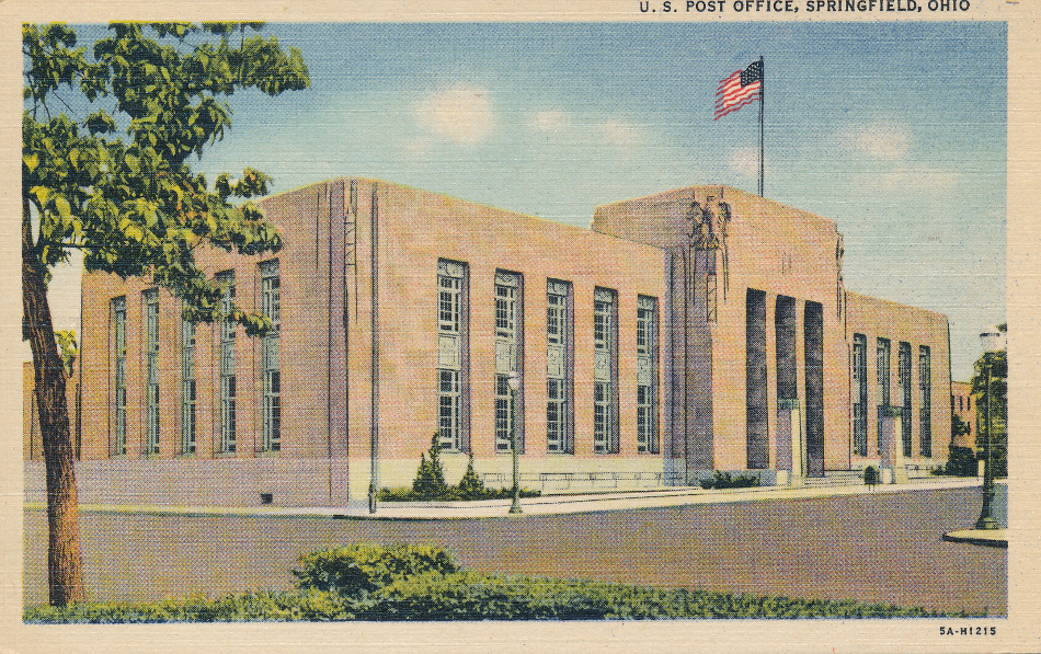 Springfield, Ohio Post Office Post Card