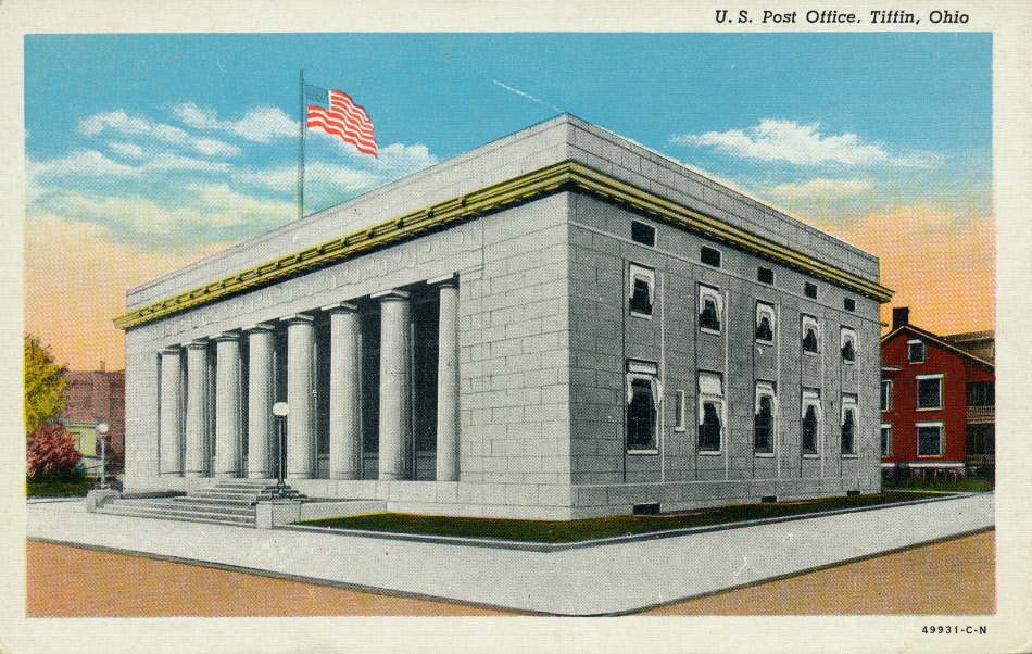 Tiffin, Ohio Post Office Post Card