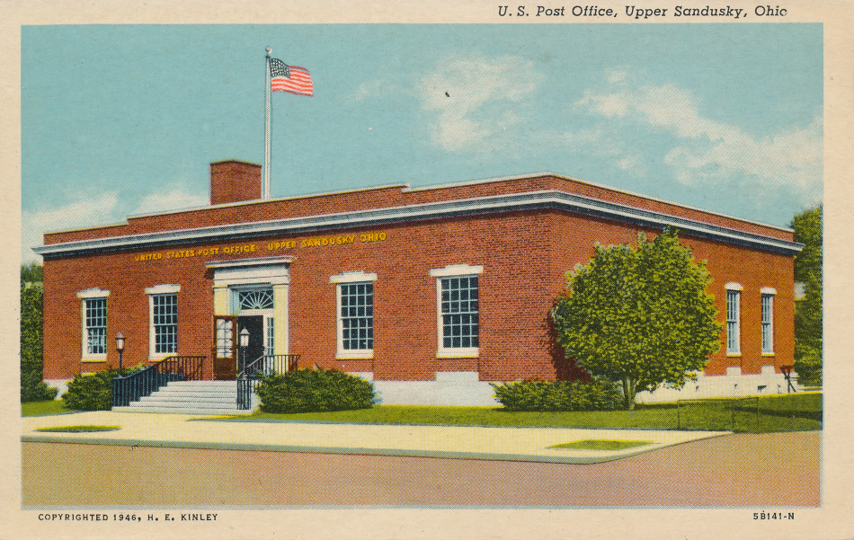 Upper Sandusky, Ohio Post Office Post Card