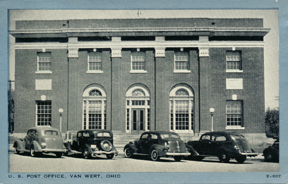 Van Wert, Ohio Post Office Post Card