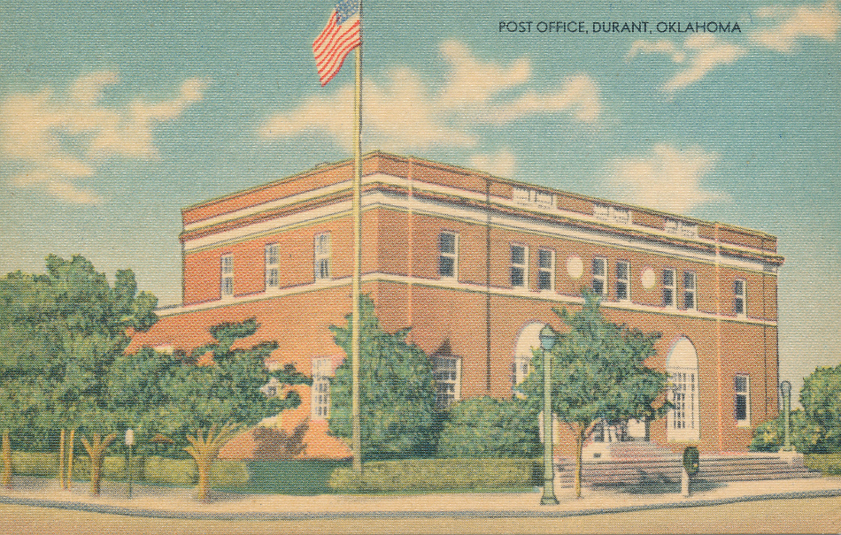 Durant, Oklahoma Post Office Post Card