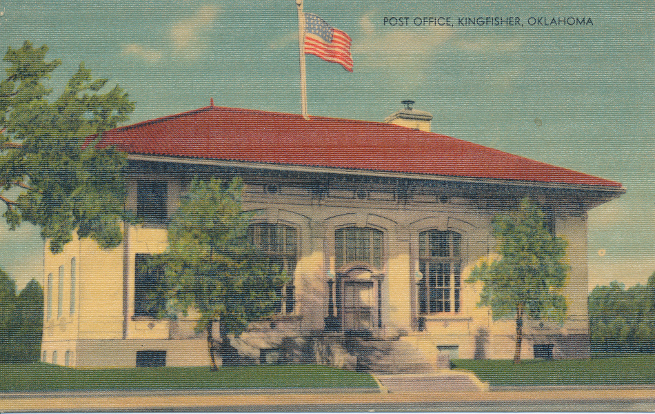 Kingfisher, Oklahoma Post Office Post Card