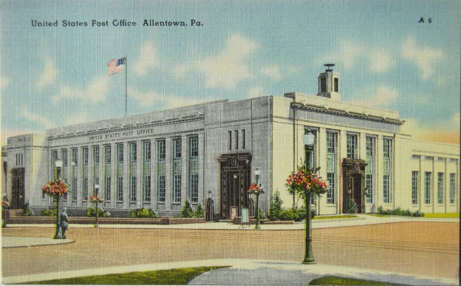 Allentown, Pennsylvania Post Office Post Card