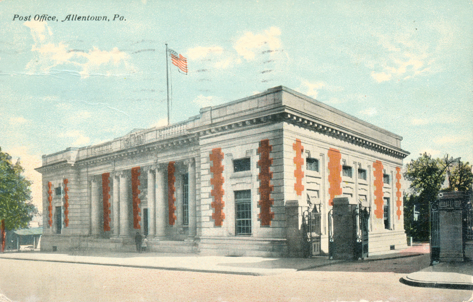 Allentown, Pennsylvania Post Office Post Card