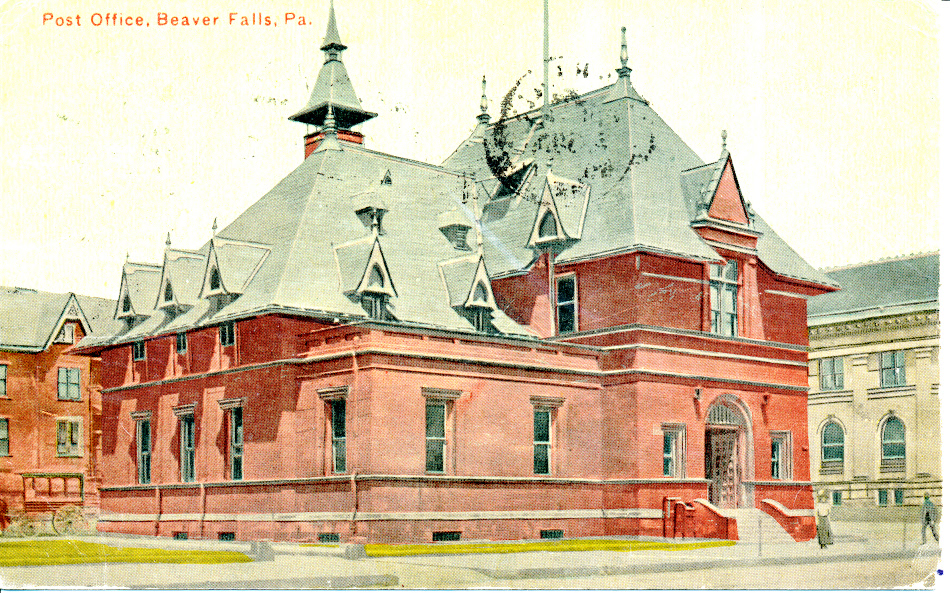 Beaver Falls, Pennsylvania Post Office Post Card
