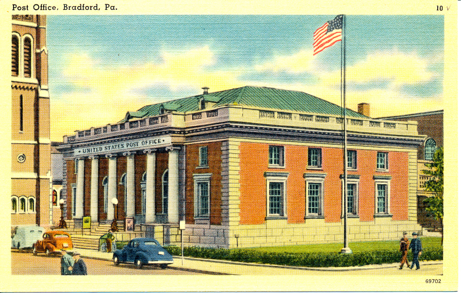 Bradford, Pennsylvania Post Office Post Card