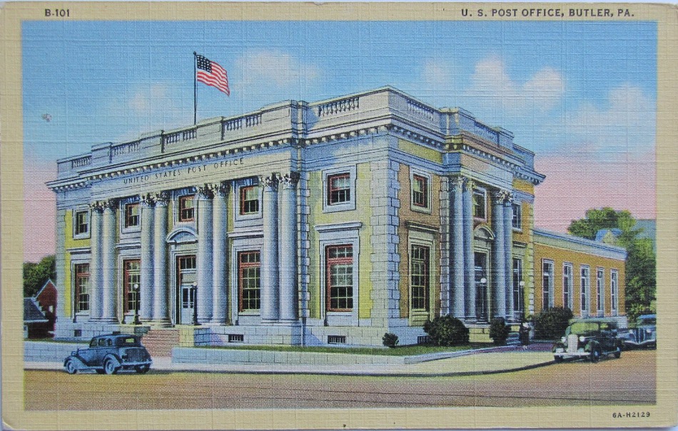 Butler, Pennsylvania Post Office Post Card