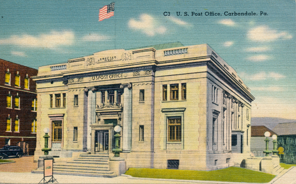 Carbondale, Pennsylvania Post Office Post Card