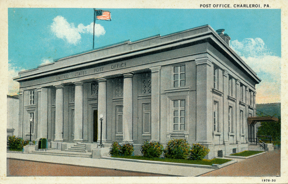 Charleroi, Pennsylvania Post Office Post Card