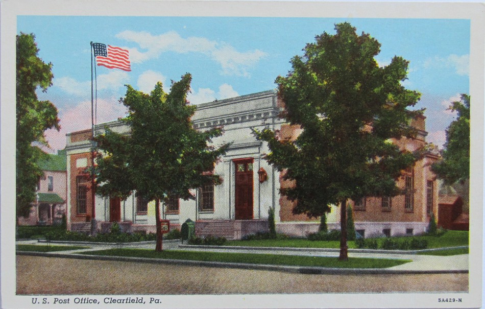 Clearfield, Pennsylvania Post Office Post Card