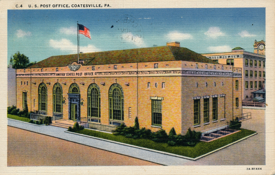 Coatesville, Pennsylvania Post Office Post Card