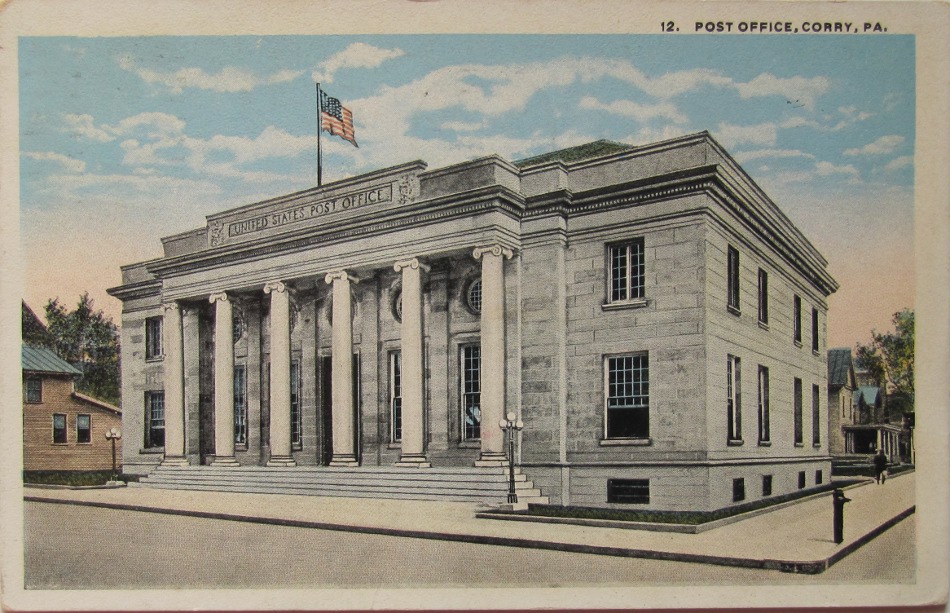 Corry, Pennsylvania Post Office Post Card