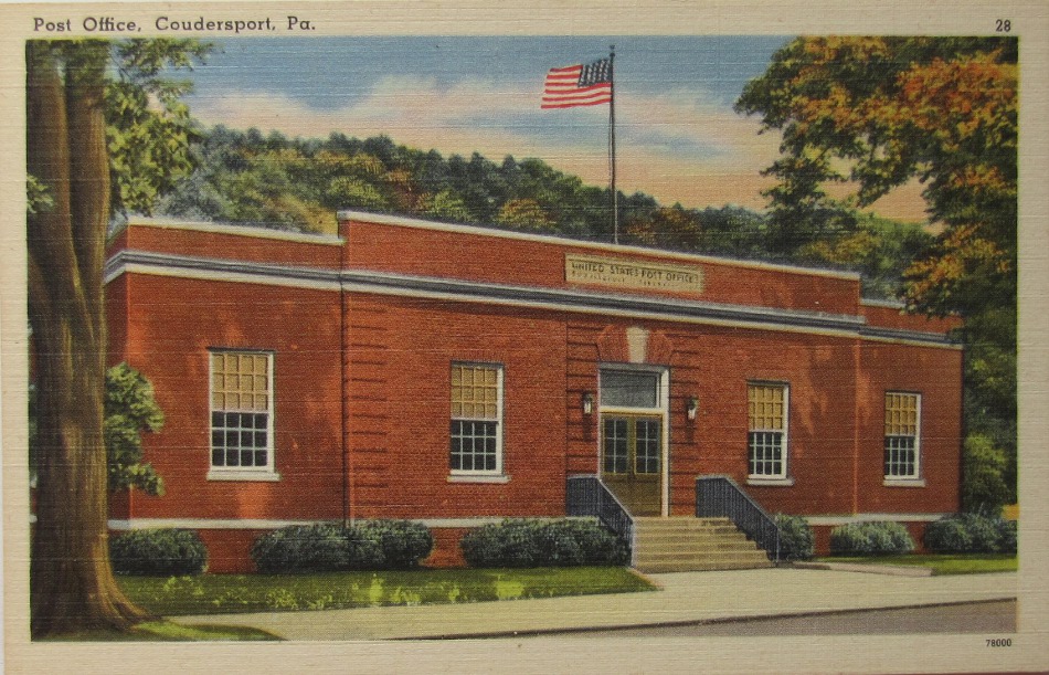 Coudersport, Pennsylvania Post Office Post Card