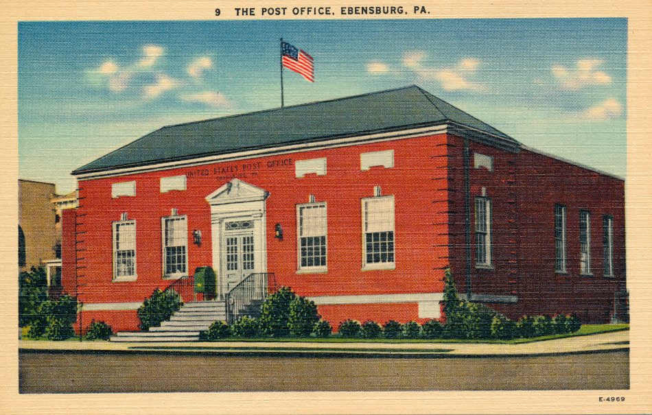 Ebensburg, Pennsylvania Post Office Post Card