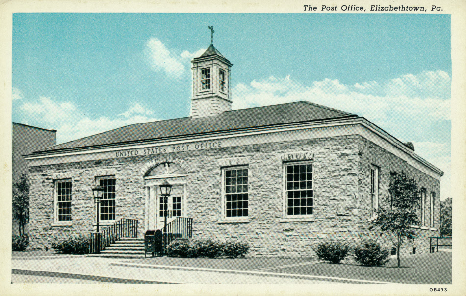 Elizabethtown, Pennsylvania Post Office Post Card