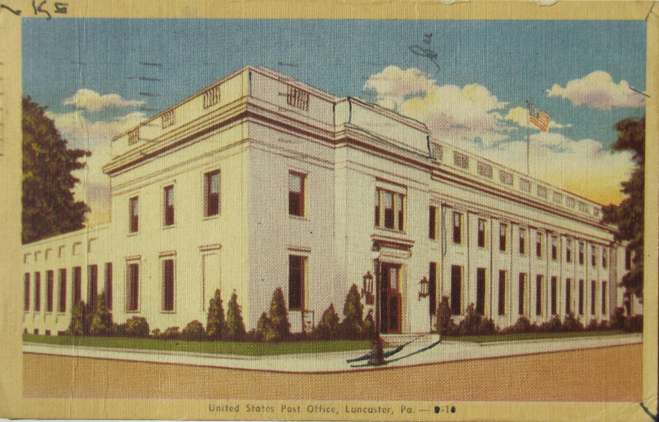 Lancaster, Pennsylvania Post Office Post Card