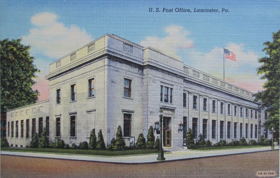 Lancaster, Pennsylvania Post Office Post Card