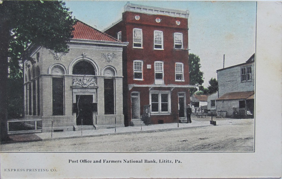 Lititz, Pennsylvania Post Office Post Card