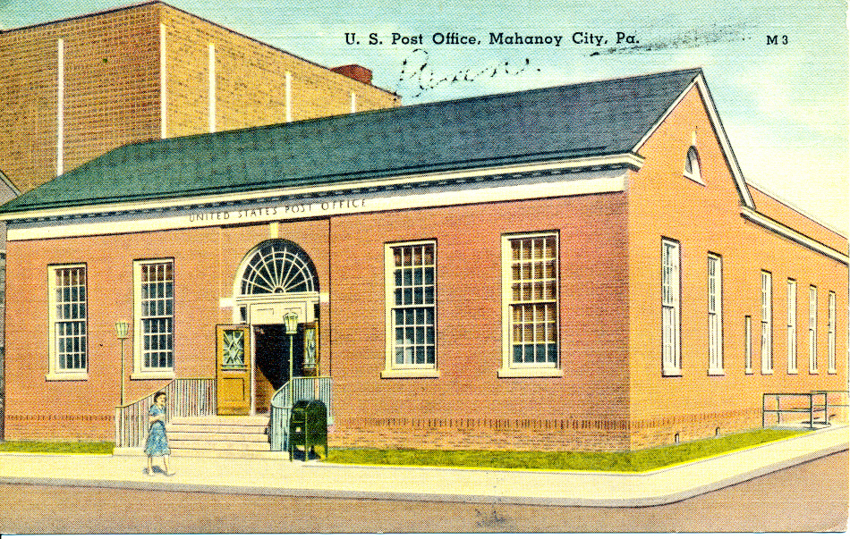 Mahanoy City, Pennsylvania Post Office Post Card