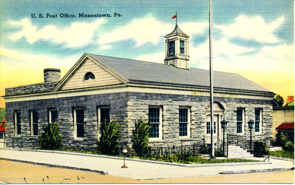 Masontown, Pennsylvania Post Office Post Card