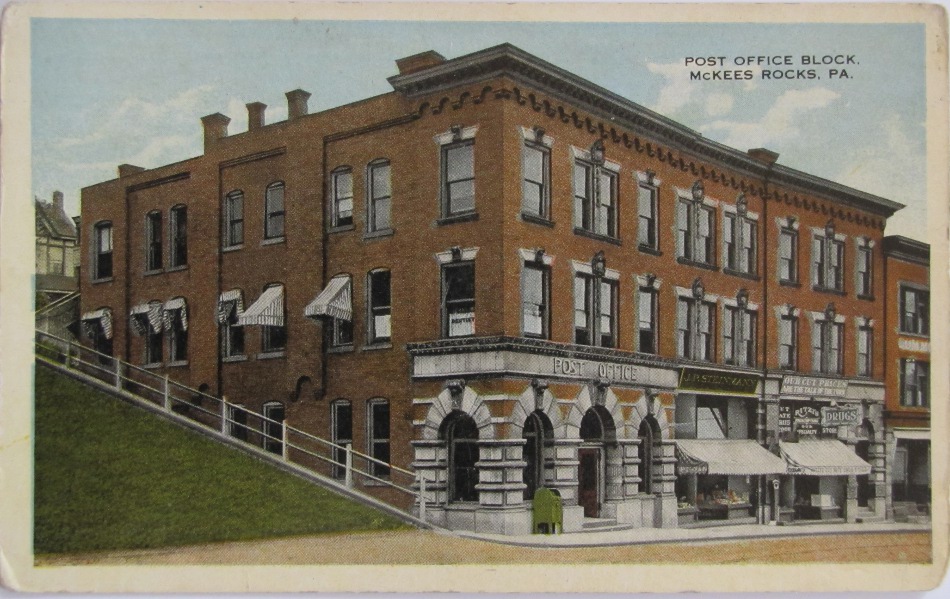 McKees Rocks, Pennsylvania Post Office Post Card