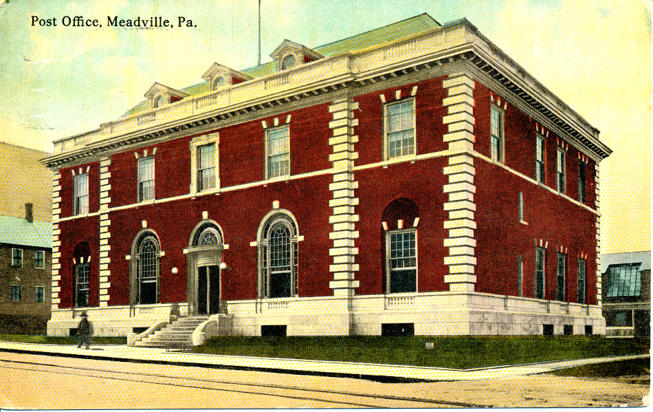 Meadville, Pennsylvania Post Office Post Card