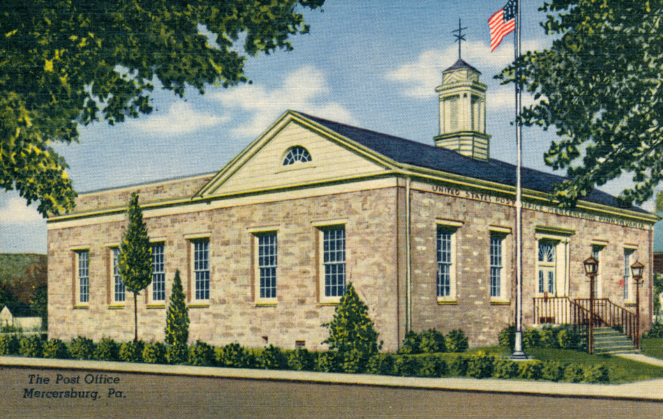Mercersburg, Pennsylvania Post Office Post Card