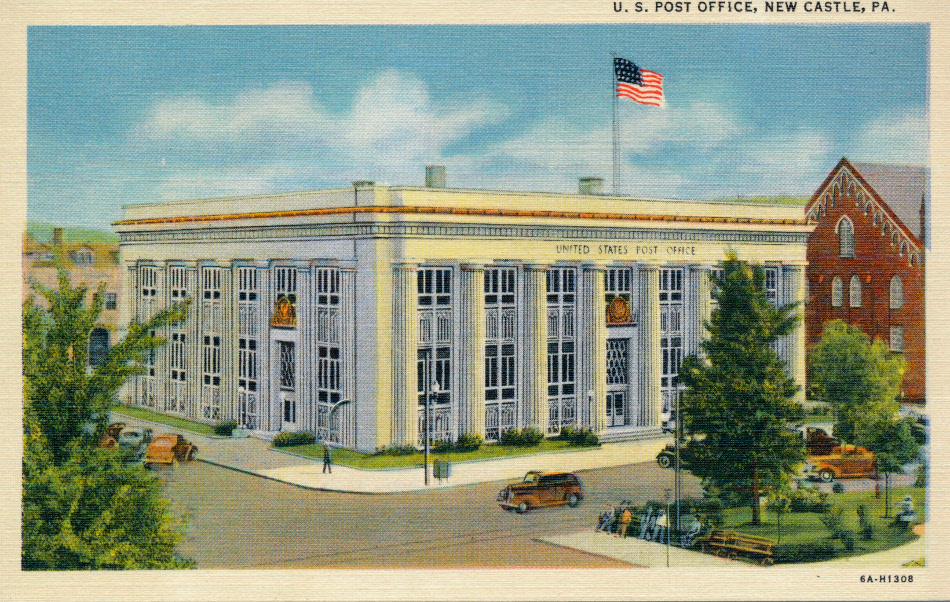New Castle, Pennsylvania Post Office Post Card