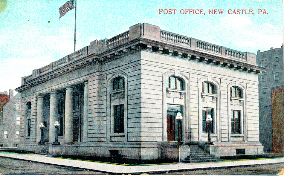 New Castle, Pennsylvania Post Office Post Card