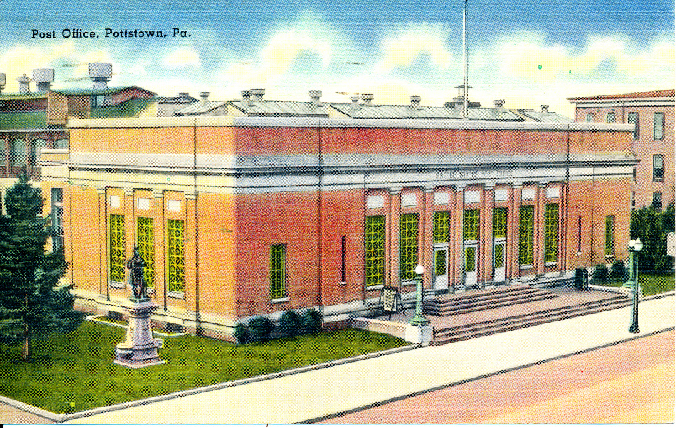 Pottstown, Pennsylvania Post Office Post Card