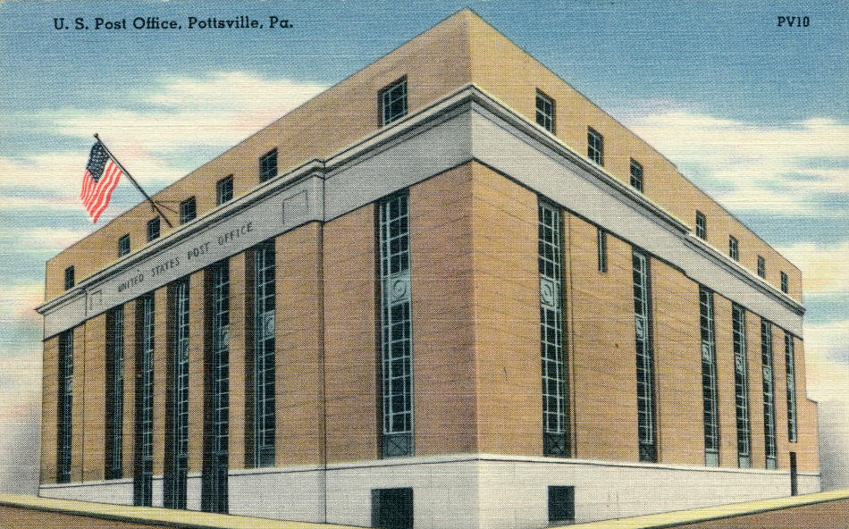 Pottsville, Pennsylvania Post Office Post Card