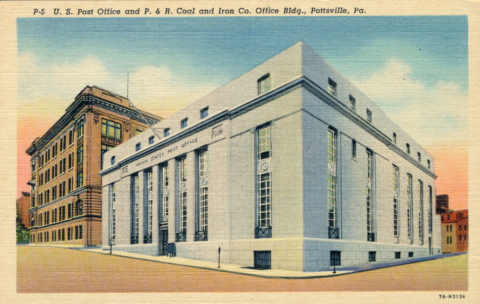Pottsville, Pennsylvania Post Office Post Card
