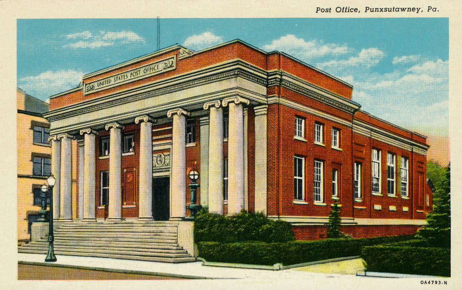 Punxsutawney, Pennsylvania Post Office Post Card