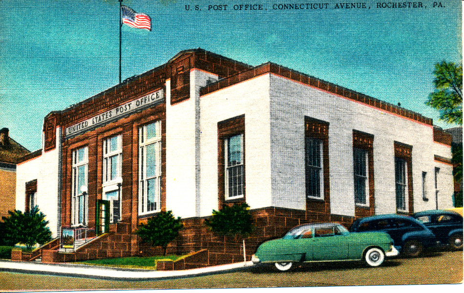 Rochester, Pennsylvania Post Office Post Card