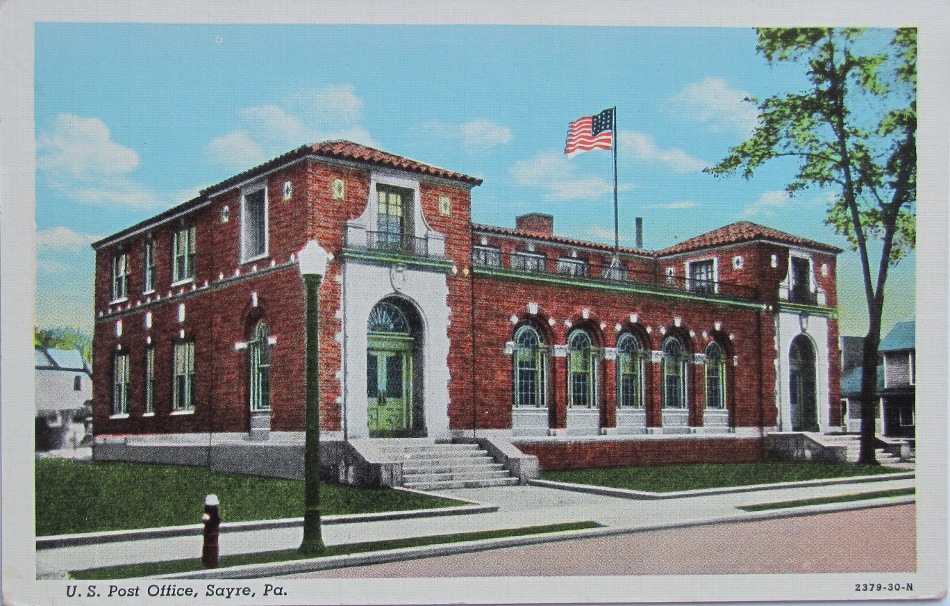 Sayre, Pennsylvania Post Office Post Card
