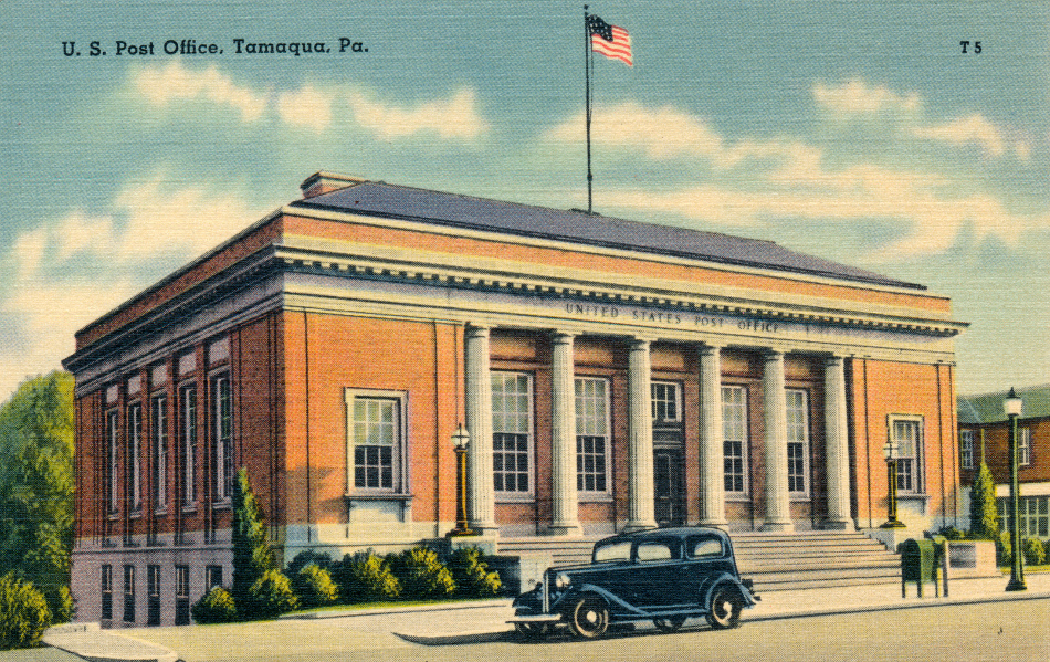 Tamaqua, Pennsylvania Post Office Post Card