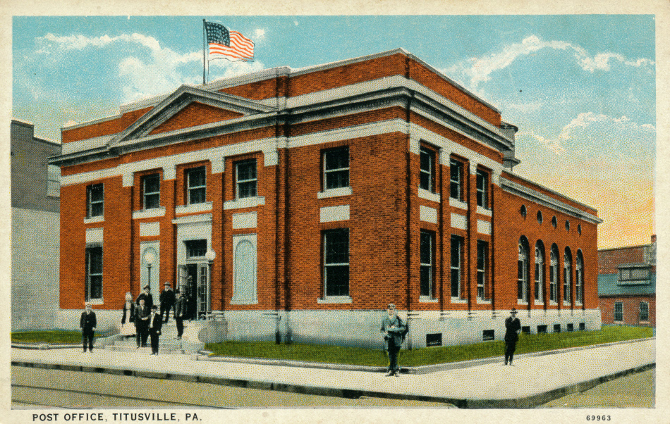 Titusville, Pennsylvania Post Office Post Card