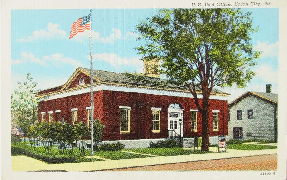 Union City, Pennsylvania Post Office Post Card