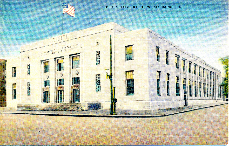 Wilkes-Barre, Pennsylvania Post Office Post Card