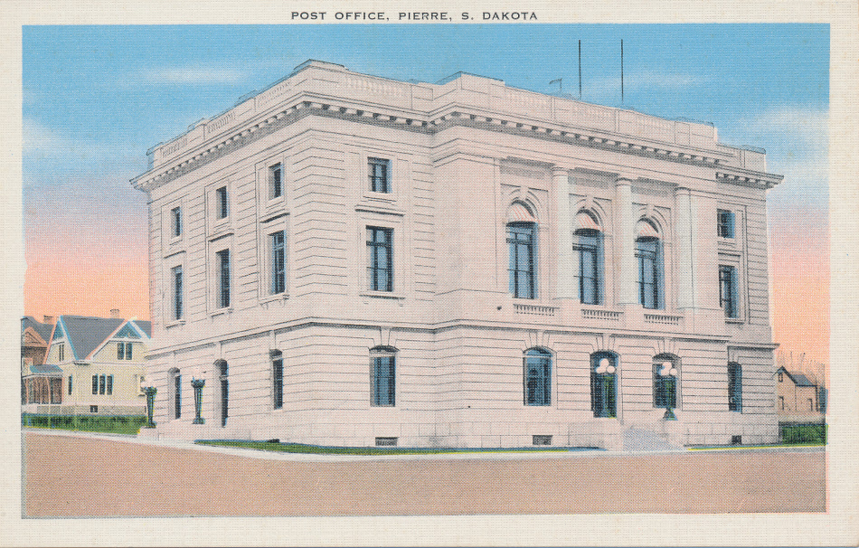 Pierre, South Dakota Post Office Post Card