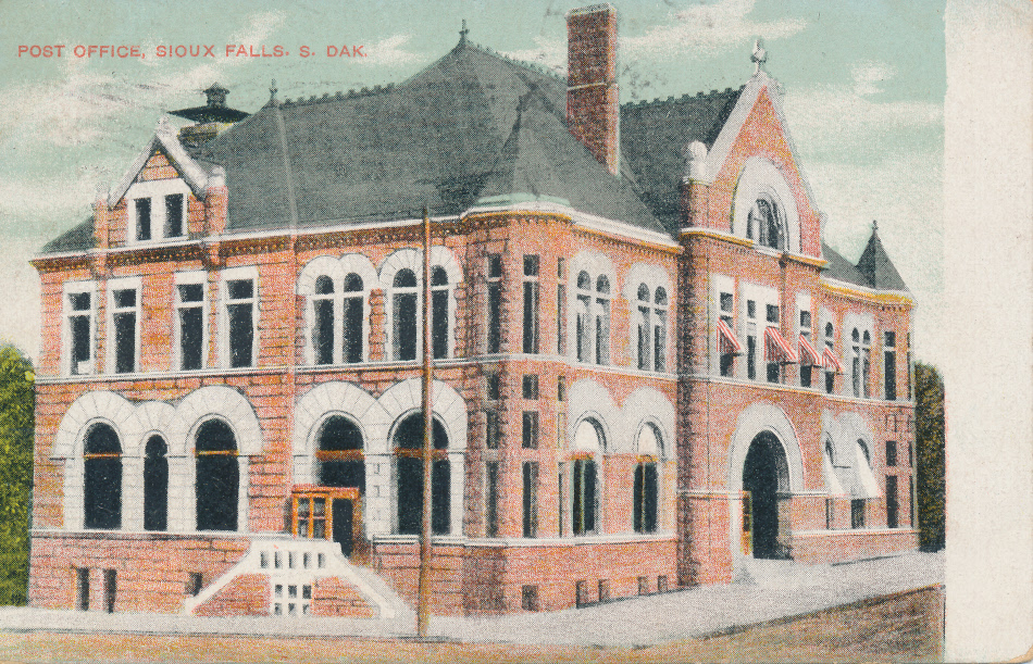 Sioux Falls, South Dakota Post Office Post Card